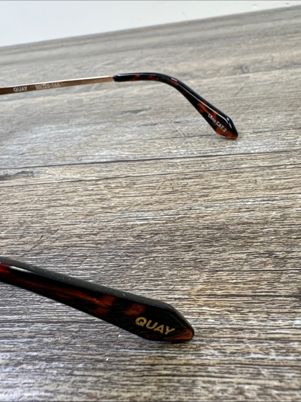 QUAY TTYL 1212 Square Sunglasses Rose Gold Brown Gradient Lens 55mm - Picture 7 of 9